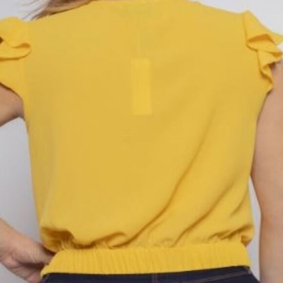 BRAND NEW ZENOBIA TOP CURVY V-NECK RUFFLE SLEEVE WOMEN'S BLOUSE - Picture 8 of 13